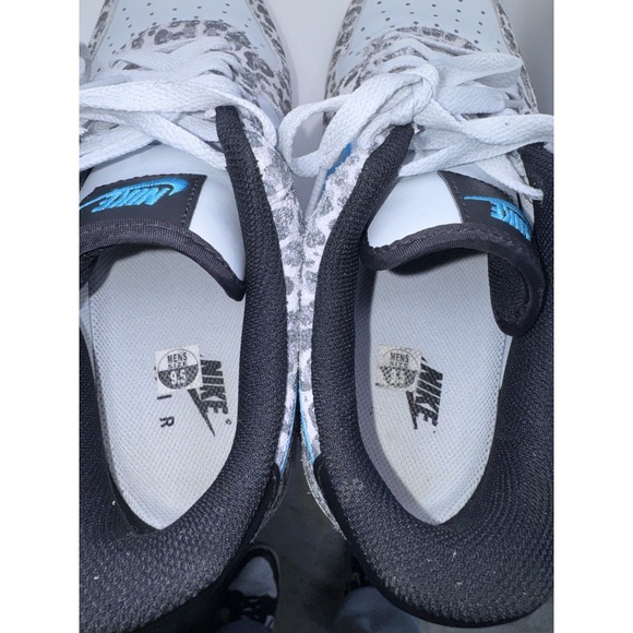 Nike Air Force 1 Low Leopard Print Blue Swoosh DJ6192 001 Mens 9.5 - Picture 6 of 11